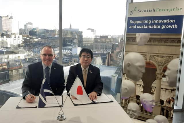 From left: Scottish Enterprise boss Adrian Gillespie and Marubeni Corporation executive Yoshiaki Yokota. Picture: contributed.