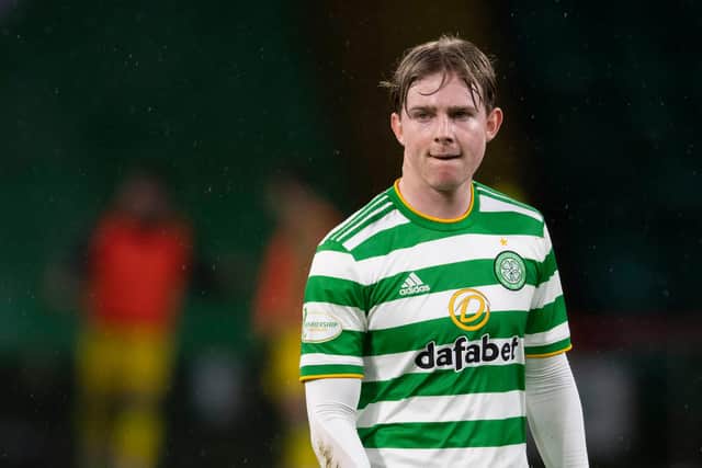 Cameron Harper in action for Celtic against Hibs in January