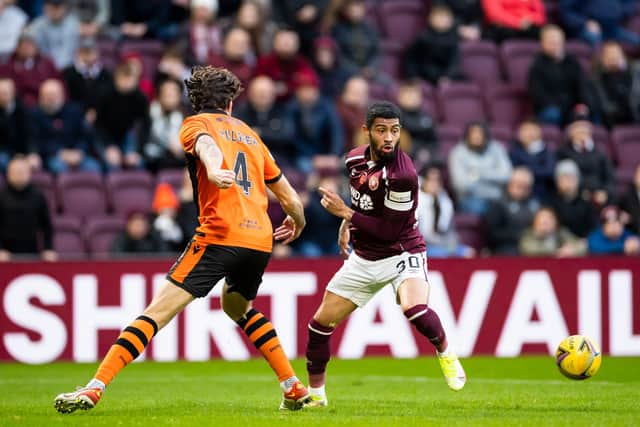 Could Josh Ginnelly play wing-back for Hearts? (Photo by Roddy Scott / SNS Group)