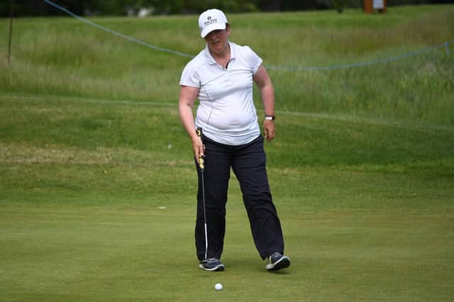 Elaine Moffat in action during the Scottish Senior Women's Open at Aberdour. Picture: Scottish Golf