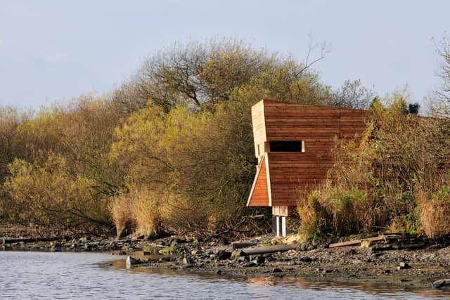 The original Mill Hide was constructed at a cost of around £30,000 in 2011 and won an architectural award for its design. Picture: Lorne Gill/NatureScot
