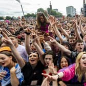 Crowds flocked to Glasgow Green