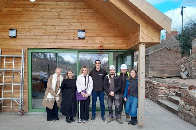 Clare Donnelly, Executive Assistant at PfP, Ciara Toland, Head of Communities at PfP, Nikki Hogg, Community Housing Manager at PfP, Kelly Brown,  Director of Places for People Scotland, Casper, Joiner for The Ridge, Aidan, trainee stonemason for The Ridge and Katie Wood, Managing Director of The Ridge.