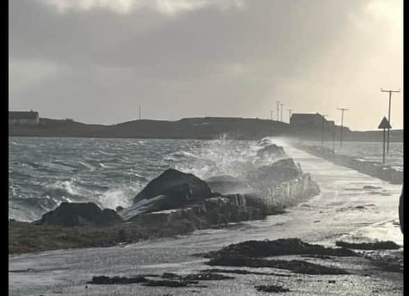 Baleshare causeway during a high tide. PIC: Contributed