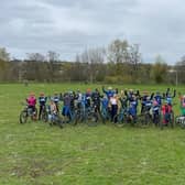 Ythan Cycling Club members, including youth squad athletes, with Gillian Martin MSP