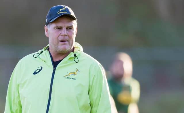 Director of Rugby Rassie Erasmus during a South Africa training session at Peffermill Playing Fields, on November 09, 2021, in Edinburgh, Scotland. (Photo by Ross Parker / SNS Group)