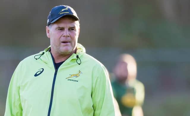 Director of Rugby Rassie Erasmus  during  a South Africa training session at Peffermill Playing Fields, on November 09, 2021, in Edinburgh, Scotland.  (Photo by Ross Parker / SNS Group)