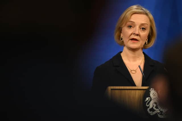 Prime Minister Liz Truss during a press conference in the briefing room at Downing Street. Picture: PA