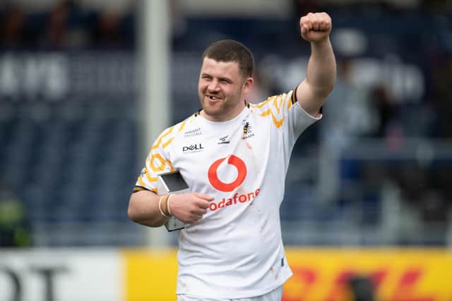 Wasps' Alfie Barbeary scored the match-winning try and was named player of the match. (Photo by Paul Devlin / SNS Group)
