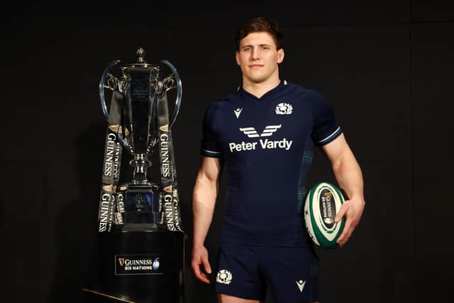 Scotland co-captain Rory Darge with the Six Nations trophy. Defence coach Steve Tandy said Scotland would have no concerns about throwing Darge into Saturday's clash with France following six weeks on the sidelines. Picture: Damien Eagers/PA Wire