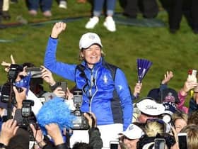 Catriona Matthew celebrates her winning Solheim Cup captaincy on Scottish soil at Gleneagles last September. She will now have six picks for next year's match in Toledo, Ohio. Picture: Ian Rutherford/PA