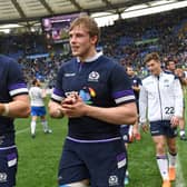 Scotland's second-row brothers Richie and Jonny Gray after the Six Nations win over Italy in 2018.