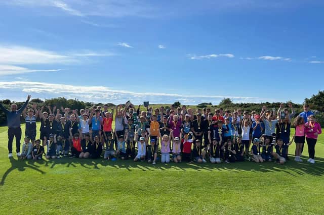 A junior programme is flourishing at Dumfries & County Golf Club, as illustrated by the turnout for a junior section day out last year. Picture: James Erskine