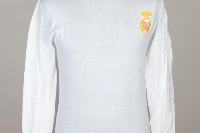 Ferenc Puskás match-worn Real Madrid shirt from a 1965 European Cup tie vs. Kilmarnock gained by McLean as a swap after the 1st Round.