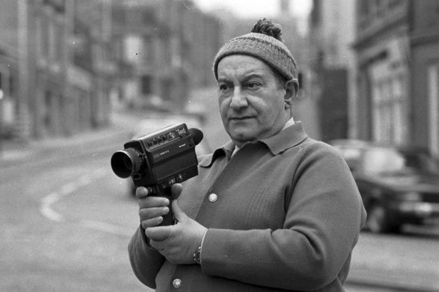 Scottish documentary film-maker Enrico Cocazza in Glasgow, March 1980.