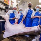PIC LISA FERGUSON 14/09/2021


Gary Huckle, armstrong's fishmonger, stockbridge


130kilo halibut caught by the Aquarius off the west coast. Be on display in the shop from Tuesday am

l-r GARY HUCKLE, LYN BRYCE, DAVID SHAND, ZOLTAN ANTAL