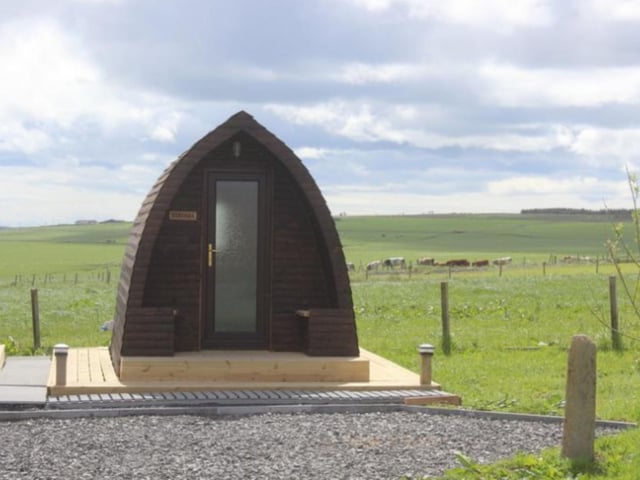 Located in ountryside near the Highland village of Auckengill, these pods come with a double bed, fridge, microwave, kettle, toaster, TV/DVD player and heating. Bottled water, milk, tea, coffee, sugar and breakfast cereals, plus some special treats for you and some for your dog, are also provided for around £72 per night.