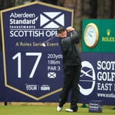 Paul Lawrie tees off on the 17th hole during the first round of the of the Aberdeen Standard Investments Scottish Open at The Renaissance Club in East Lothian. Picture: Andrew Redington/Getty Images