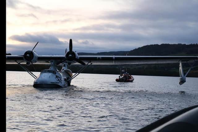 Under tow: Massive Catalina had to be pulled by its tail