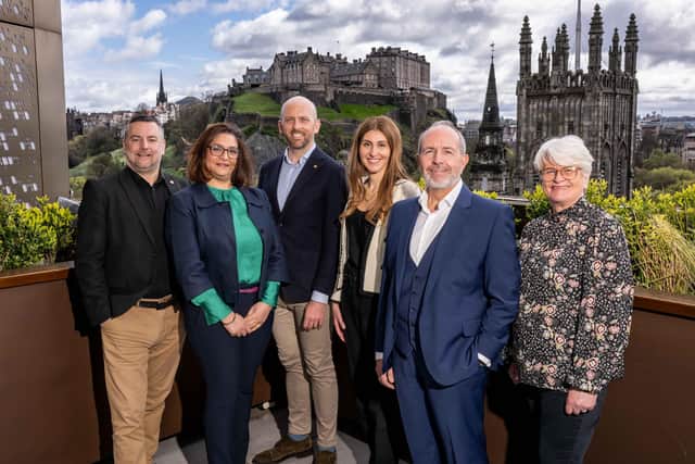 From left: John Raine (Shell), Nassima Brown (Shell LiveWire participant), Anthony Harte (Shell), Sireen Adwan (Elevator), Professor Gary McEwan (Elevator) and Karen Clark (Elevator). Picture: Michal Wachucik/Abermedia.