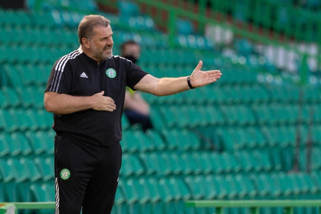 Celtic manager Ange Postecoglu on the touchline during the friendly defeat to Preston. (Photo by Craig Williamson / SNS Group)