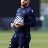 EDINBURGH, SCOTLAND - OCTOBER 23: Luke Crosbie during an Edinburgh Rugby training session at the Hive Stadium, on October 23, 2023, in Edinburgh, Scotland. (Photo by Ross Parker / SNS Group)