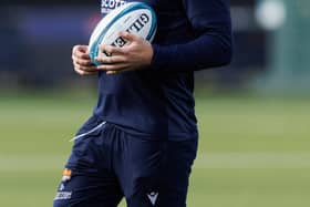 EDINBURGH, SCOTLAND - OCTOBER 23: Luke Crosbie during an Edinburgh Rugby training session at the Hive Stadium, on October 23, 2023, in Edinburgh, Scotland. (Photo by Ross Parker / SNS Group)