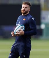 EDINBURGH, SCOTLAND - OCTOBER 23: Luke Crosbie during an Edinburgh Rugby training session at the Hive Stadium, on October 23, 2023, in Edinburgh, Scotland. (Photo by Ross Parker / SNS Group)