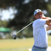 Bryson DeChambeau during a practice round prior to the Masters at Augusta National Golf Club. Picture: Mike Ehrmann/Getty Images.