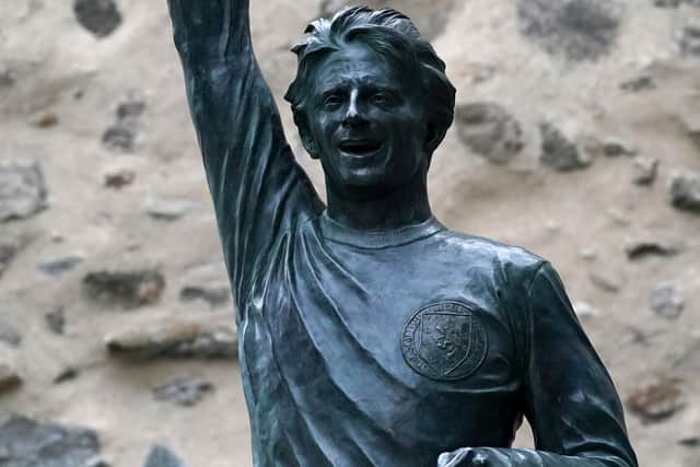 A general view of the Denis Law statue in Marischal Square, Aberdeen.