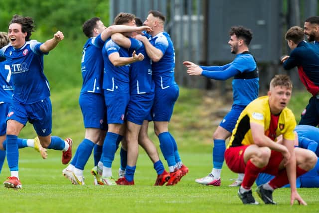 Spartans overcame the Coatbridge outfit to take their place in League Two.