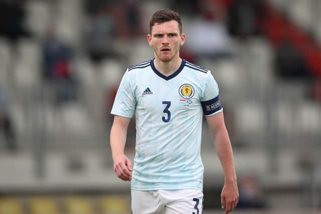 Scotland captain Andy Robertson's journey from rejection at 15 by Celtic to winning the Champions League with Liverpool has been well documented. (Photo by Christian Kaspar-Bartke/Getty Images)