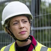 Deputy First Minister Jenny Gilruth visits the site of the Princes Street fire last month