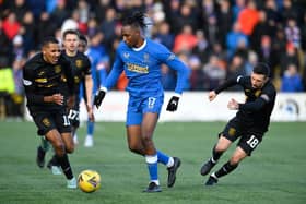 Joe Aribo's forward running and dribbling skills caused constant problems for Livingston as he helped Rangers to a 3-1 win at the Tony Macaroni Arena on Sunday. (Photo by Rob Casey / SNS Group)