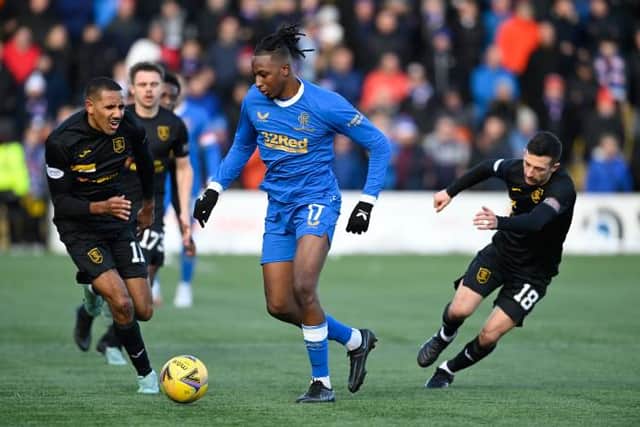 Joe Aribo's forward running and dribbling skills caused constant problems for Livingston as he helped Rangers to a 3-1 win at the Tony Macaroni Arena on Sunday. (Photo by Rob Casey / SNS Group)