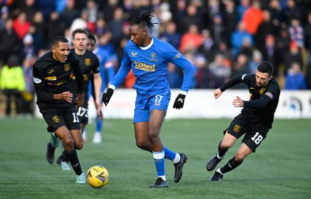 Joe Aribo's forward running and dribbling skills caused constant problems for Livingston as he helped Rangers to a 3-1 win at the Tony Macaroni Arena on Sunday. (Photo by Rob Casey / SNS Group)