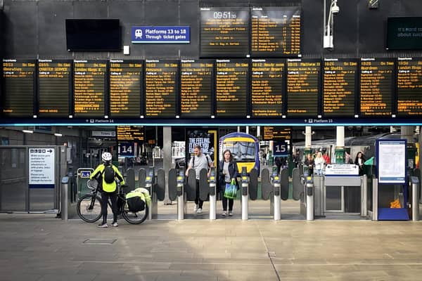 Commuters and travellers at Edinburgh's Waverley Station. A ScotRail driver has received an annual wage of 100,000 pounds for what is believe to be the first time. Picture: PA