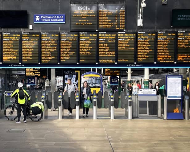 Commuters and travellers at Edinburgh's Waverley Station. A ScotRail driver has received an annual wage of 100,000 pounds for what is believe to be the first time. Picture: PA