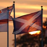 The Saltire of Scotland and St George's Cross of England stand side by side (Picture: Peter Macdiarmid/Getty Images)