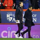 Rangers manager Giovanni van Bronckhorst walks back to the dressing room at the end of his team's 1-1 draw against Aberdeen at Pittodrie. (Photo by Craig Williamson / SNS Group)