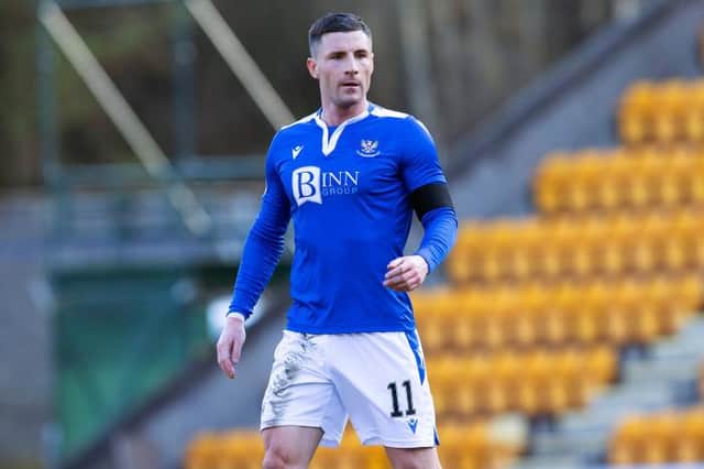 PERTH, SCOTLAND - APRIL 17: Michael O’Halloran in action for St. Johnstone during a Scottish Cup tie between St Johnstone and Clyde at McDiarmid Park, on April 17, 2021, in Perth, Scotland. (Photo by Alan Harvey / SNS Group)