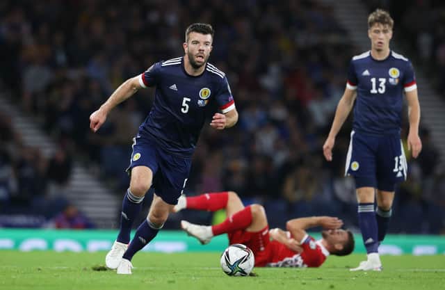 Grant Hanley in action for Scotland during the World Cup qualifying win over Moldova at Hampden (Photo by Alan Harvey / SNS Group)