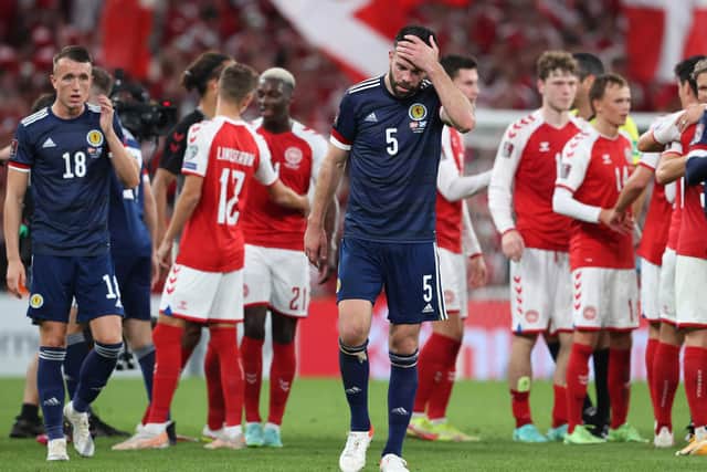 Scotland's Grant Hanley after the 2-0 defeat in Denmark in September.  (Photo by Alan Harvey / SNS Group)