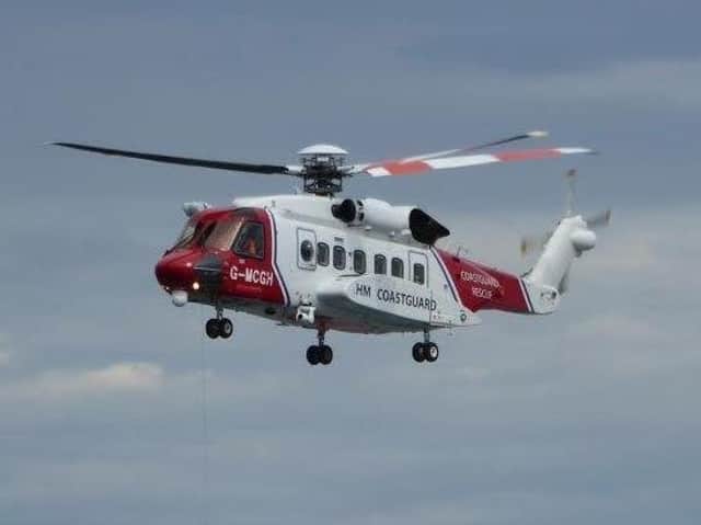A Coastguard helicopter.