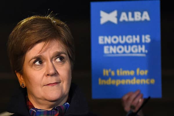 Nicola Sturgeon at Wednesday's pro-Scottish independence rally outside parliament in Edinburgh (Picture: Andy Buchanan/AFP/Getty)
