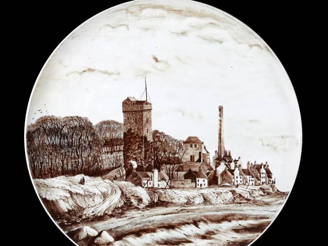 Karel Nekola's Wemyss Ware Dysart plaque. A brooch made by Mr Nekola, a famous Bohemian craftsman who created ceramics for the royal family has gone on display at Kirkcaldy Galleries. Picture: OnFife/PA Wire