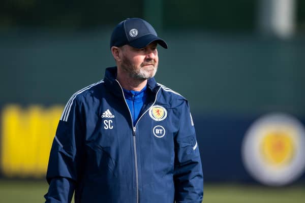 Scotland manager Steve Clarke takes training yesterday ahead of tonight's friendly against Poland. (Photo by Paul Devlin / SNS Group)