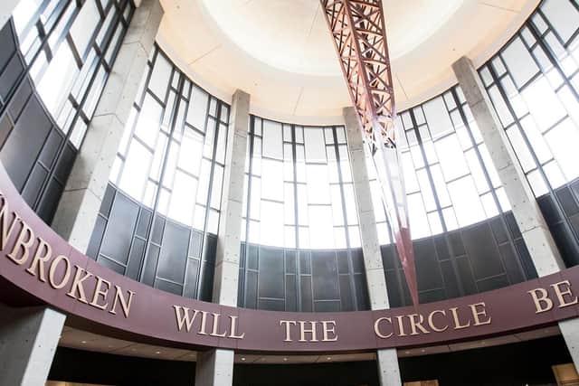 The wall of honours inside the County Music Hall of Fame Nashville.