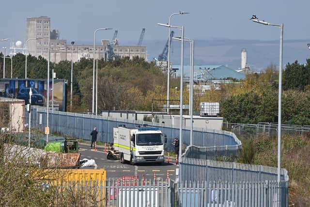 The bomb disposal unit were called to the recycling centre. Pic: Andy O'Brien