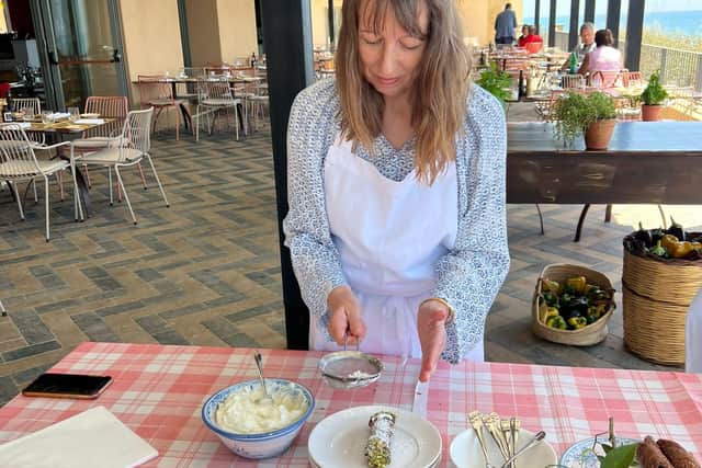 Making cannoli in a Sicilian cooking lesson at Verdura Resort, Sicily. Pic: J Christie